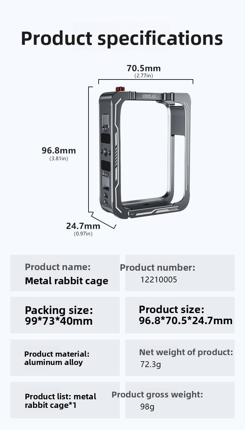OSMO360 panoramic sports camera metal rabbit cage protective frame accessories