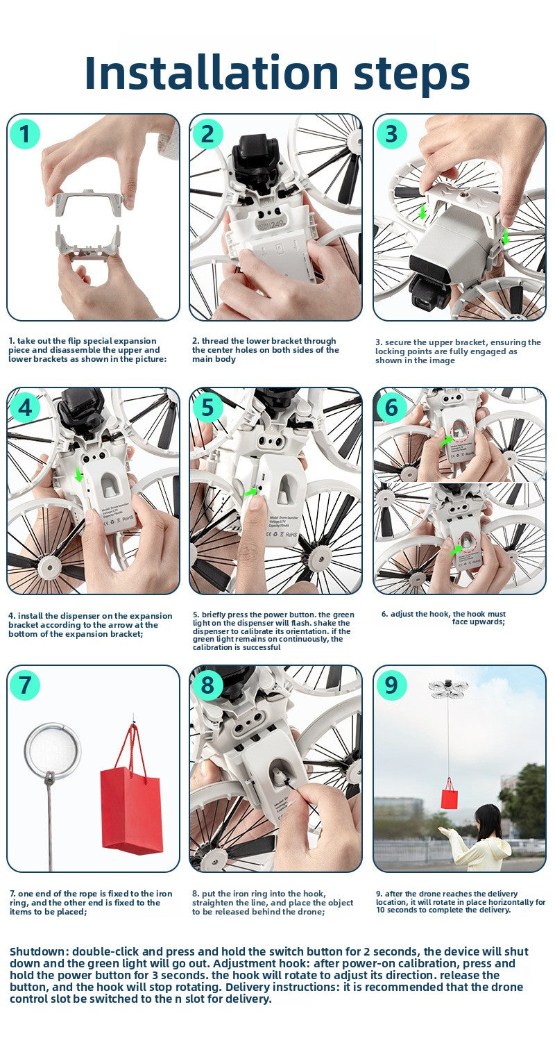 FLIP dedicated dispenser, remote aerial delivery device, DJI drone accessories